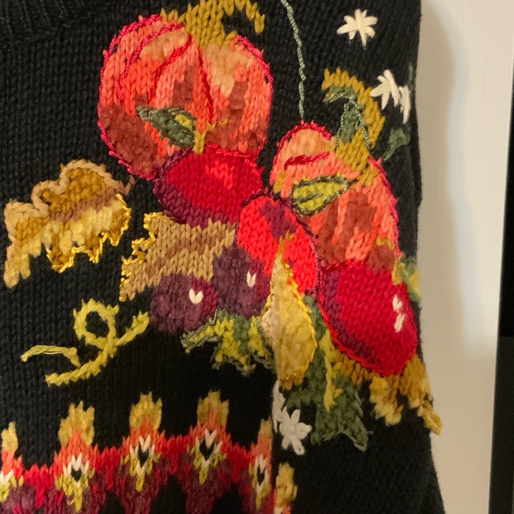 Black Floral Cardigan Sweater - Picture 8 of 8